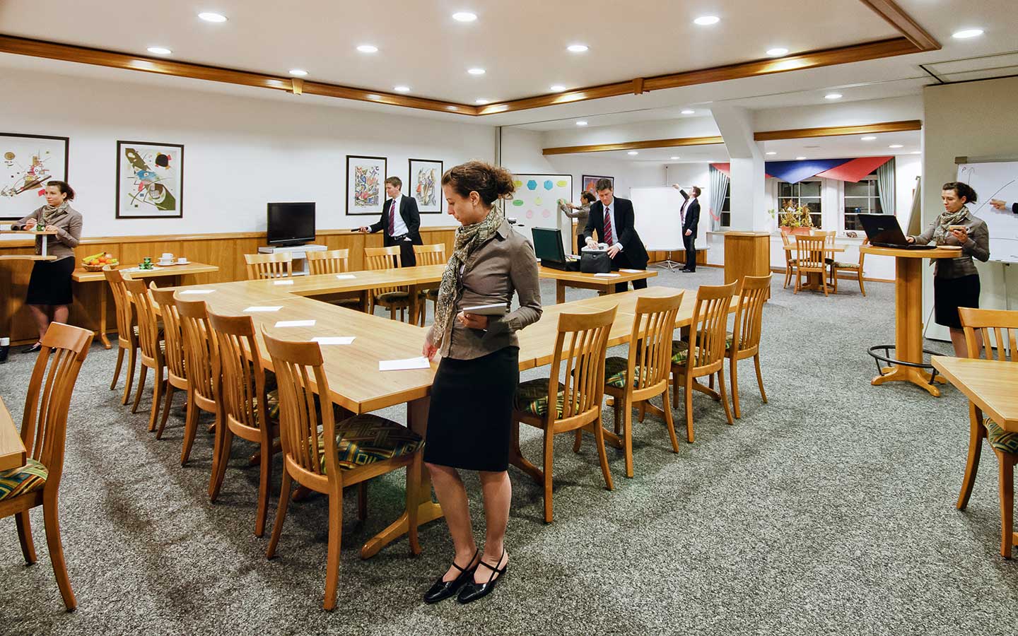 Blick in das Tagungszentrum des Landhotels Klaukenhof mit Stuhlkreis, ideal für Seminare, Chöre oder Incentives